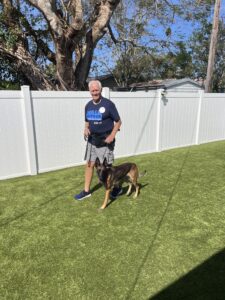 Veteran Walking With Service Dog