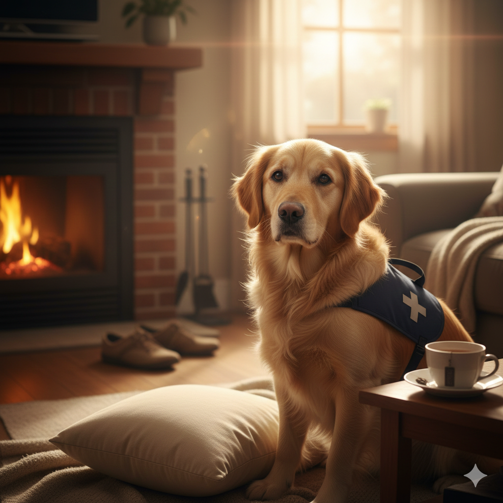 Gemini_Generated_Image_tu15sytu15sytu15 trained service dog providing emotional comfort during trauma recovery