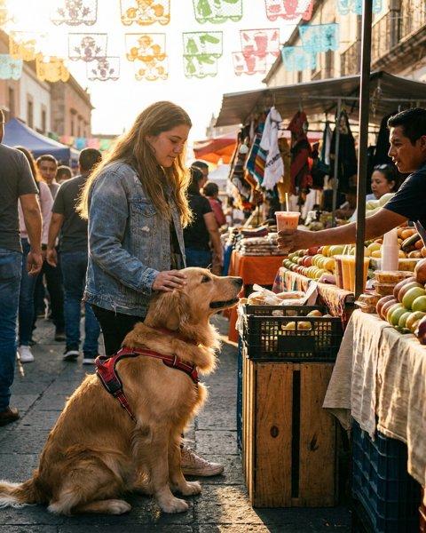 Apollo and Julie at the Bradenton Farmerts Market